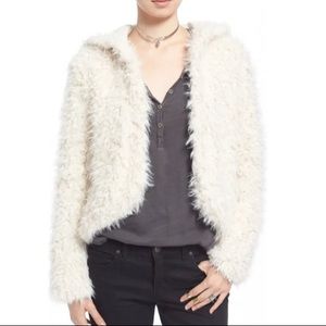 FREE PEOPLE HOODED FAUX FUR JACKET